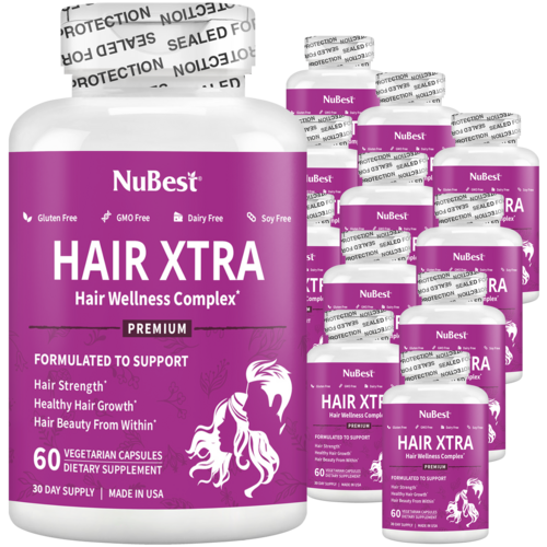 Hair Xtra, Premium Hair Growth Support for Men & Women, 60 Vegan