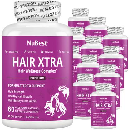 Hair Xtra, Premium Hair Growth Support for Men & Women, 60 Vegan