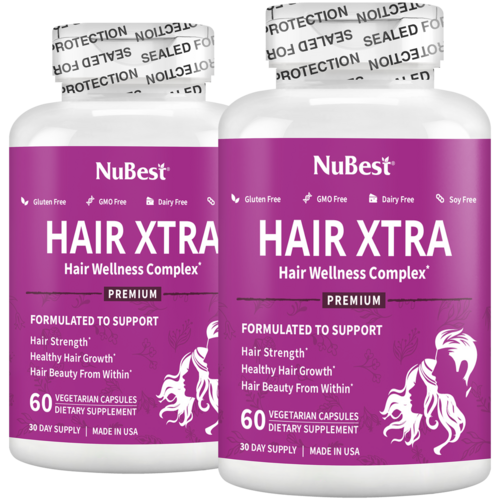 Hair Xtra, Premium Hair Growth Support for Men & Women, 60 Vegan