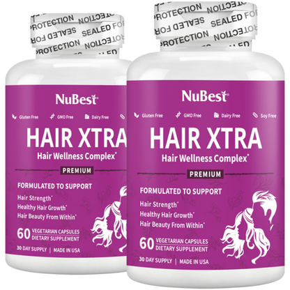 Hair Xtra, Premium Hair Growth Support for Men & Women, 60 Vegan