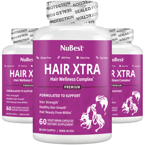 Hair Xtra, Premium Hair Growth Support for Men & Women, 60 Vegan