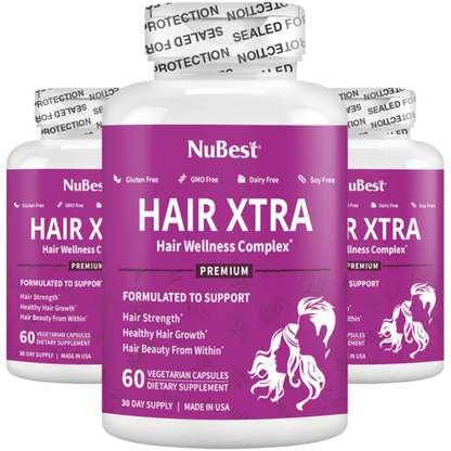 Hair Xtra, Premium Hair Growth Support for Men & Women, 60 Vegan