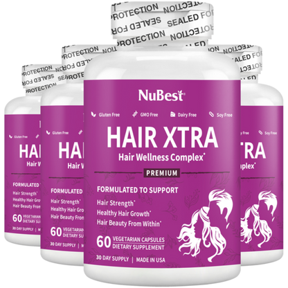 Hair Xtra, Premium Hair Growth Support for Men & Women, 60 Vegan