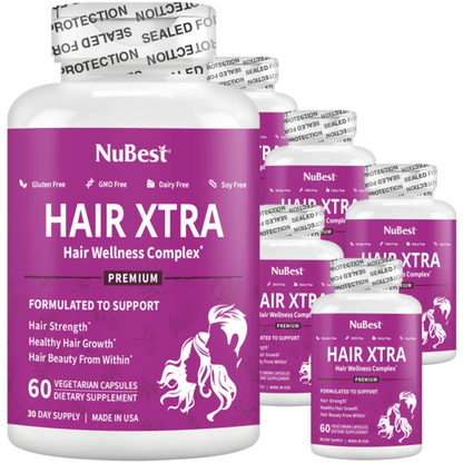 Hair Xtra, Premium Hair Growth Support for Men & Women, 60 Vegan