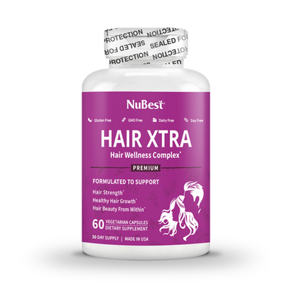 Hair Xtra, Premium Hair Growth Support for Men & Women, 60 Vegan
